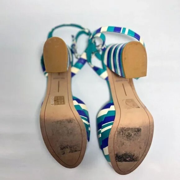 Dolce Vita Gavvin Striped Leather Platform Block Heel Sandal - Picture 7 of 8